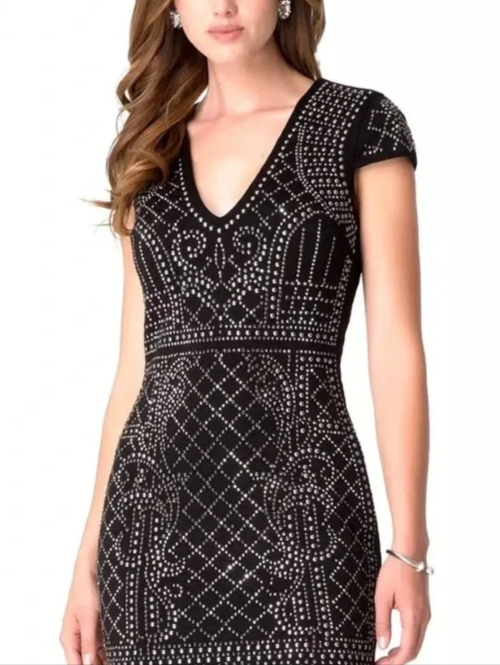 Bebe Black Studded Mini Dress
